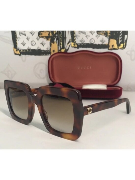 New Authentic Gucci Tortoise Shell Sunglasses GG0328s 002 main image 6